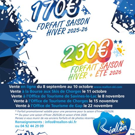 Vente en ligne des forfaits saison primeur domaine alpin - RÉALLON_Réallon - Vente en ligne des forfaits saison primeur domaine alpin - RÉALLON_Réallon