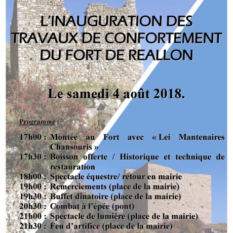 inauguration Fort Réallon