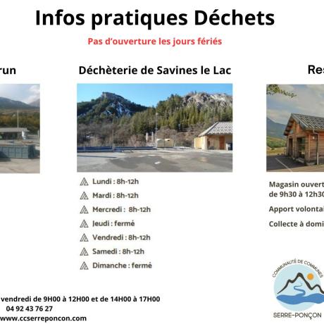 Horaires déchetteries